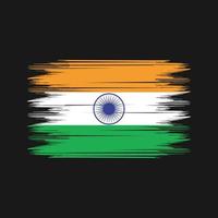 Indien flagga borsta vektor. nationell flagga borsta vektor