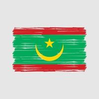mauretaniens flaggborste. National flagga vektor