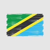 tanzania flaggborste. National flagga vektor