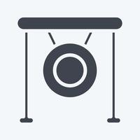 Icon-Gong. im Zusammenhang mit Kampfsportsymbol. Glyphen-Stil. einfaches Design editierbar. einfache illustration.boxen vektor