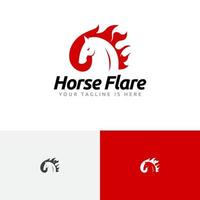 Pferd Fackel Feuer Flamme brennen Tierwelt Tier Logo vektor