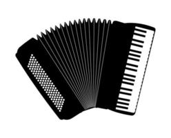 dragspel silhuett, squeezebox, bandoneon lådformad musikalisk instrument vektor