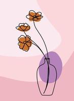 Einfachheit Blume Freihand kontinuierliche Strichzeichnung flaches Design. vektor