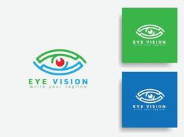 Eye-Vision-Logo-Design. flache minimale Augenlogo-Designvorlage vektor