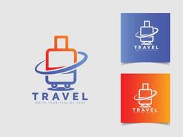 Online-Buchungsreise-Logo-Design-Vorlage. reiselogo für die geschäftsagentur. vektor