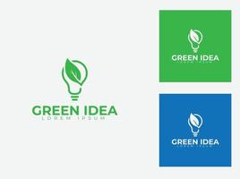 grön Kolla på logotyp design med grön löv begrepp för de naturlig tid, grön tid. vektor