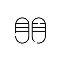 sandal, Skodon, toffel prickad linje ikon vektor illustration logotyp mall. lämplig för många syften.