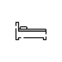 Bett, Schlafzimmer gepunktete Linie Symbol Vektor Illustration Logo Vorlage. für viele Zwecke geeignet.