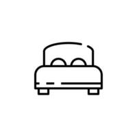 Bett, Schlafzimmer gepunktete Linie Symbol Vektor Illustration Logo Vorlage. für viele Zwecke geeignet.