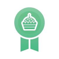 Cupcake-Medaille Logo Farbverlauf Design Vorlage Symbolelement vektor