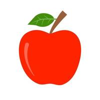 roter Apfel mit Blatt isoliert auf weißem Hintergrund. vektor