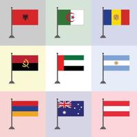 albania algeriet andorra angola uae argentina armenia Australien österrike flagga design mall vektor