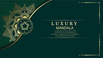 Luxuriöser dekorativer Mandala-Designhintergrund in Goldfarbe. verzierung elegante einladungshochzeitskarte, einladen, arabeskenmuster, islamisch, hintergrundabdeckungsfahnenillustrationsvektordesign vektor