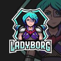 Lady Cyborg-Maskottchen-Logo vektor