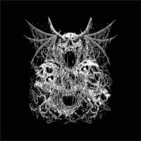 T-Shirt-Grafik Totenkopf. Design-Horror, Death Metal, Punk, Grunge. vektor
