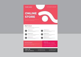 Online-Shop-Flyer-Designvorlage, Hauslieferungs-Flyer-Poster-Design, spezielle Rabattvorlage für Verkaufsbanner, Poster, Flyer, Shop, Online-Shop. Vektor-eps vektor