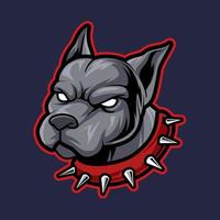 huvud hund maskot logotyp gaming vektor illustration