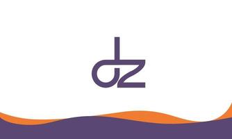 tryckalfabet brev initialer monogram logotyp dz, zd, d och z vektor