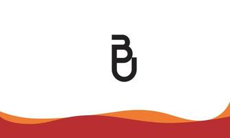 tryckalfabet brev initialer monogram logotyp bu, du är, b och u vektor