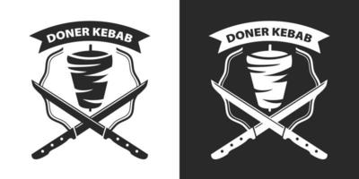 doner kebab logotyp för restauranger och marknader. vektor