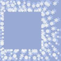 editierbare Winterschneeflocken-Vektorillustration als quadratischer Texthintergrund für saisonale Winterzwecke vektor
