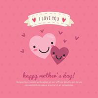 hälsning kort med hjärtan för mors dag vektor
