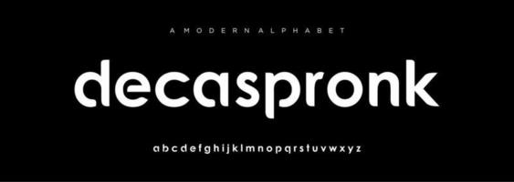 Schriftart-Alphabet. minimale moderne urbane schriften für logo, marke usw. typografie schrift großbuchstaben kleinbuchstaben und zahl. Vektor-Illustration vektor