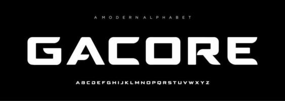 abstrakt sport modern alfabet typsnitt sport digital spel musik framtida kreativ font vektor