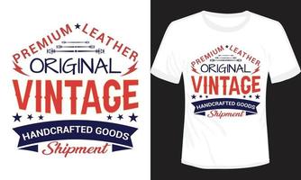 Premium Leder Original Vintage T-Shirt Design vektor