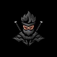 Ninja-Maskottchen-Esport-Logo-Vektorvorlage, kreative Ninja-Logo-Designkonzepte vektor