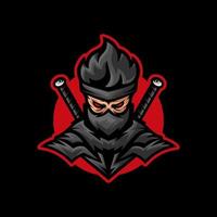 Ninja-Maskottchen-Esport-Logo-Vektorvorlage, kreative Ninja-Logo-Designkonzepte vektor