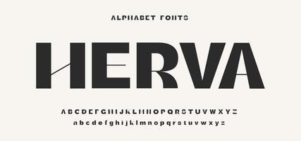 lyxigt fantastiskt alfabetet teckensnitt. modern sans serif typografi vektor