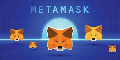 metamask kryptowährung geldbörse futuristische technologie freier vektorhintergrund vektor