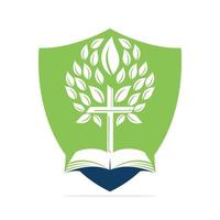Bibelkreuz-Baum-Logo-Design. Design von Kreuzvektorvorlagen für christliche Kirchenbäume. vektor