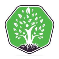 familj träd och rötter logotyp design. familj träd symbol ikon logotyp design. vektor