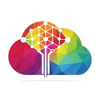 digital moln träd logotyp design begrepp. pedagogisk inlärning och teknologi företag logotyp. vektor