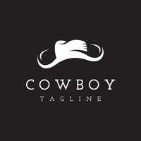 enkel silhuett cowboy hatt logotyp mall design isolerat på svart och vit bakgrund. vektor