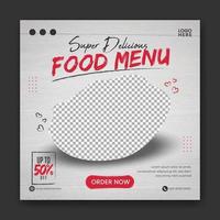 Social-Media-Werbung für Lebensmittel und Designvorlage für Bannerpost vektor