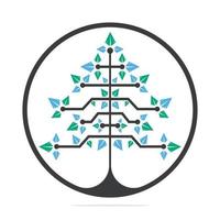 vektor digital jul träd. teknisk triangel träd vektor mall design.
