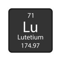 lutetium symbol. kemiskt element i det periodiska systemet. vektor illustration.