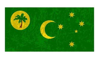 Cocos-Inseln-Grunge-Flagge, offizielle Farben und Proportionen. Vektor-Illustration. vektor