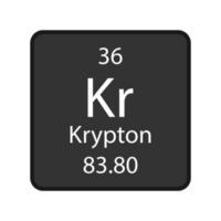 krypton symbol. kemiskt element i det periodiska systemet. vektor illustration.