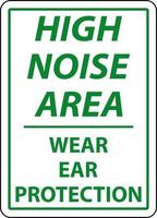 Schild mit hohem Lärmschutz auf weißem Hintergrund vektor