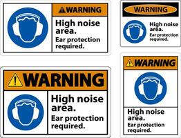 varning hörselskydd krävs tecken på vit bakgrund vektor