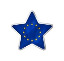 europeisk union flagga i stjärna. knapp stjärna och flagga mall. lätt redigering och vektor i grupper. nationell flagga vektor illustration på vit bakgrund.