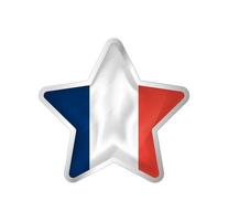 Frankreich-Flagge im Stern. Knopfstern und Flaggenvorlage. einfache Bearbeitung und Vektor in Gruppen. Nationalflaggenvektorillustration auf weißem Hintergrund.