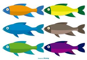 Färgglada Fish Vector Set