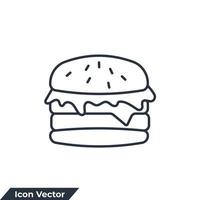 burger ikon logotyp vektor illustration. hamburgare symbol mall för grafisk och webb design samling