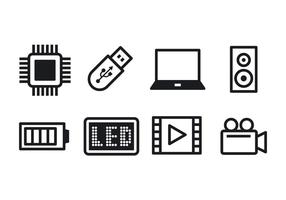 Freie Technologie Icon Set vektor