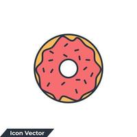 Donut-Symbol-Logo-Vektor-Illustration. Donut-Food-Symbolvorlage für Grafik- und Webdesign-Sammlung vektor